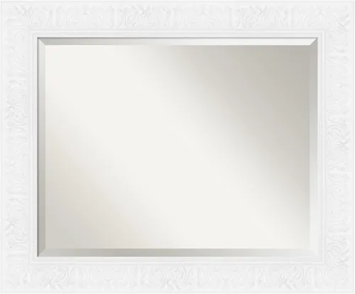 Vista 34 de Amanti Art - Espejo de baño blanco para sobre lavabo, espejo de tocador rectangular blanco de 35x45 para gabinete, marco moderno extragrande, se