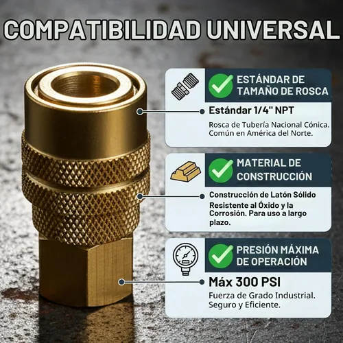 Vista 6 de LE LEMATEC Kit de accesorios de manguera de aire, conexión rápida 1/4 NPT