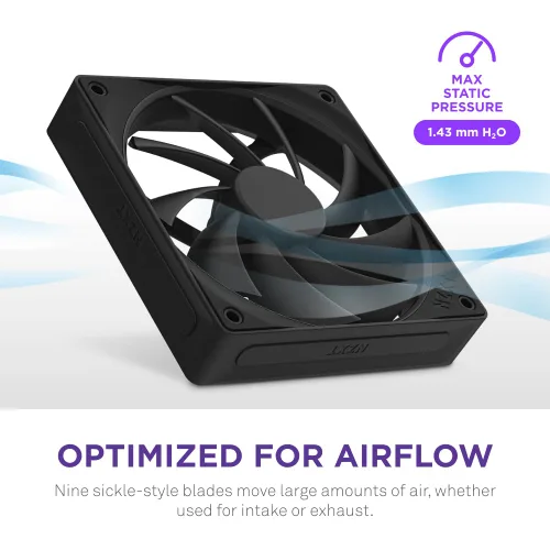 Vista 2 de F120Q - Ventiladores de flujo de aire silenciosos de 120 mm - Individual - Negro