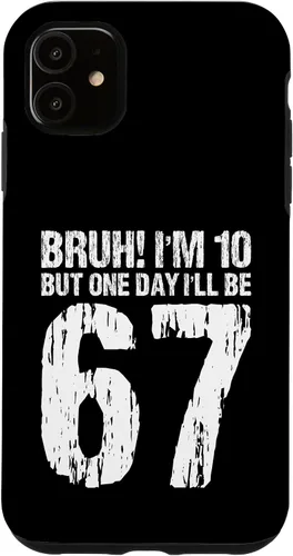 Vista 8 de Bruh I'm 10 But One-Day I'll Be 67 Retro 10th Birthday Kids Case for iPhone 17