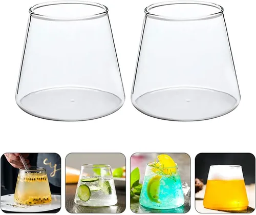 Vista 7 de Yardwe 2 tazas de agua prácticas transparentes para reuniones familiares, bares, restaurantes, tazas versátiles para cócteles de jugo, más