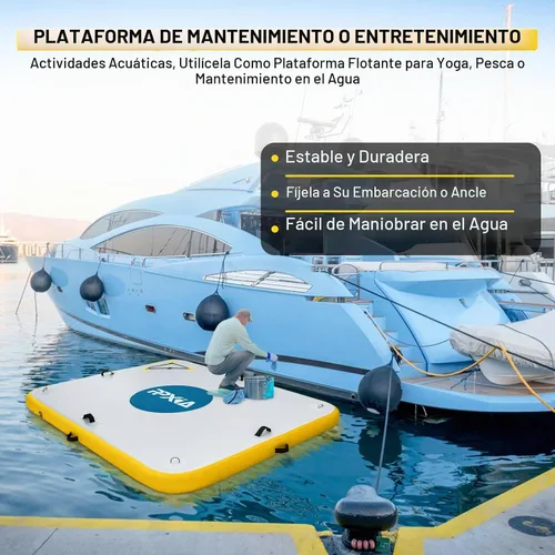 Vista 3 de Inflatable Dock- Floating Docks for Lakes 10ft 6ft 8ft 5ft, Inflatable Water Mat Island Float Blow Up Platform for River, Pool, Ocean