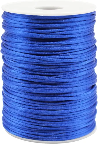 Vista 13 de Cordón de nailon negro de satén de 0.039 in x 109 yardas, cordón de seda satinada para pulseras, collares, fabricación de joyas, nudos chinos