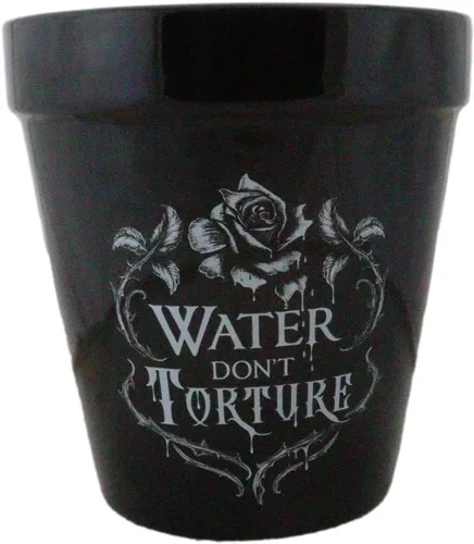Vista 9 de Ebros Gift Wicca Brujería Gótica Magia Maceta de Cerámica Negra, Contenedor Floral Alquímico Oculto, Jardinera para Alquimista, Florero, Pulgar