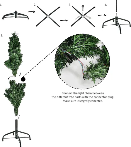 Vista 7 de Holiday Essence Prelit Árbol de Navidad artificial, árbol de Navidad de pino de 4 pies con luces LED multicolor que cambian de función y árbol