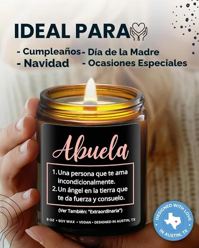 Vista 3 de Vela de Abuela - El mejor regalo de cumpleaños español para Abuela, Regalo de Cumpleaos