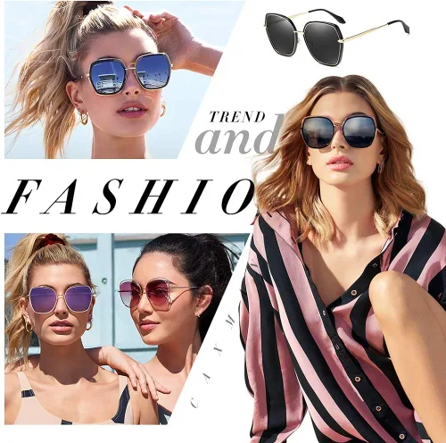 Vista 6 de Gafas de sol polarizadas de gran tamaño para mujer lentes de sol grandes con marco grande protección UV