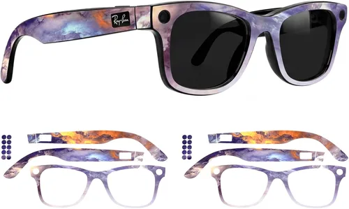 Vista 10 de Fundas protectoras compatibles con gafas Ray-Ban Meta Wayfarer Gen2/Gen1, calcomanías de vinilo 3M de alta calidad, resistentes a los arañazos