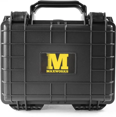 Vista 6 de MaxWorks 51015 Funda rígida impermeable IP67 – Interior de espuma protectora, se adapta a artículos de 8.5 x 6 x 3.9 pulgadas – Almacenamiento