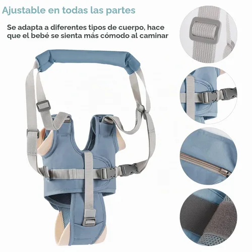 Vista 3 de Arnés para caminar para bebé, cinturón de asistente para caminante de bebé (azul) Adjustable Toddler Infant Walker Harnesses Standing Up and