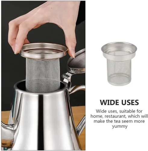 Vista 2 de Kichvoe Malla de filtro de tetera de acero inoxidable para té suelto