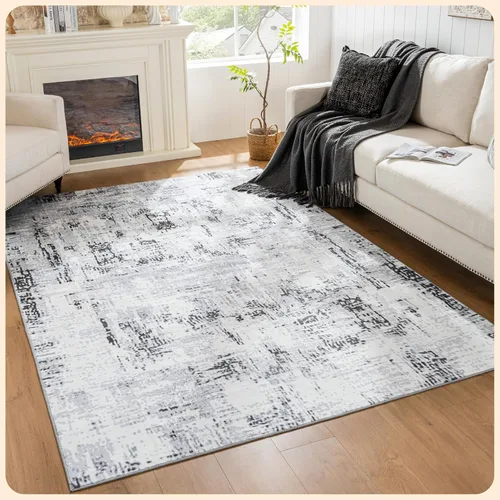 Vista 29 de Istana Alfombra larga antideslizante de 2.5 x 8 para el hogar, para pasillo y cocina, lavable, sedosa y suave al tacto, elegante, color azul y marfil