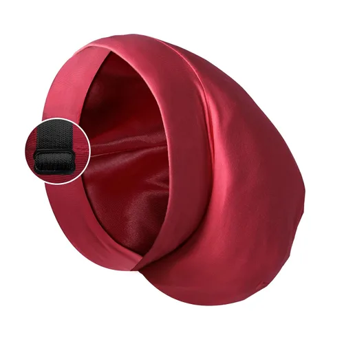 Vista 22 de Gorro de satén con forro de seda, cubierta ajustable para el cabello para mujeres y hombres, gorro de noche para el cuidado de pacientes