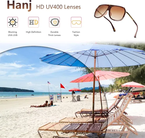Vista 6 de Hanj Gafas de sol de discoteca de los años 70 para mujeres y hombres, gafas