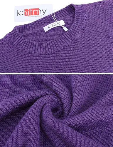 Vista 4 de Suéter de punto con mangas contrastantes para mujer