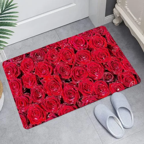 Vista 6 de LYFANS Alfombras de baño de espuma de esponja absorbente suave para baño y cocina (30 x 18 pulgadas), tapete de franela antideslizante brillante