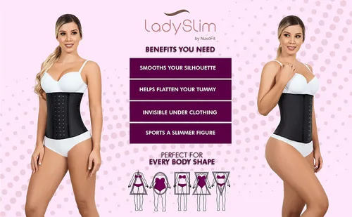 Vista 7 de Lady Slim Fajas Colombianas Reductoras Y Moldeadoras para mujer, entrenamiento de cintura de látex bajo el busto, moldeador de cuerpo para mujer