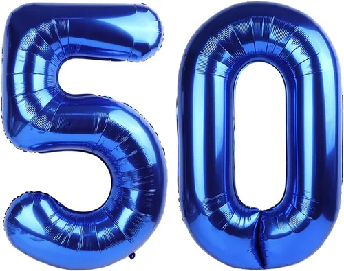 Vista 58 de Globos con números de 40 pulgadas, color negro, para decoraciones de cumpleaños de 10 a 100 años Jumbo 40In & Vibrant Color, With Hanging Holes