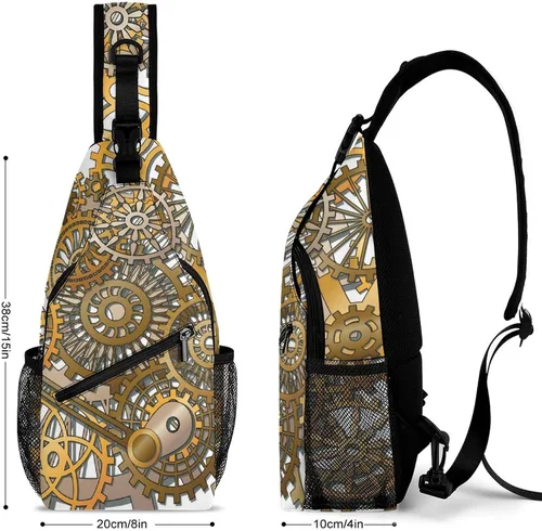 Vista 2 de Mochila bandolera unisex divertida y ajustable para senderismo, Patrón (94), Classic