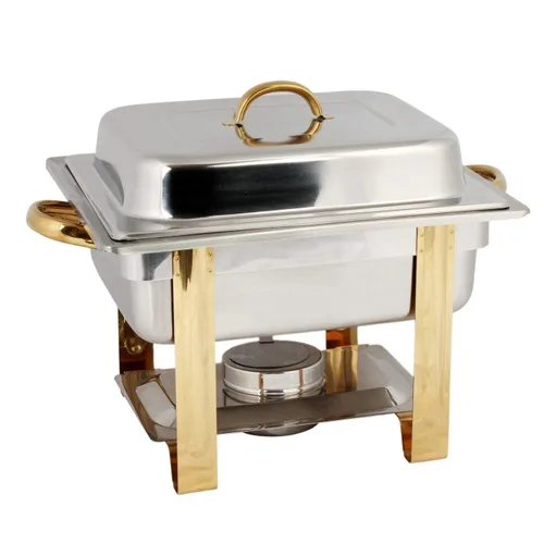 Vista 2 de Juego de sartenes TigerChef con detalles dorados, Plateado, 1