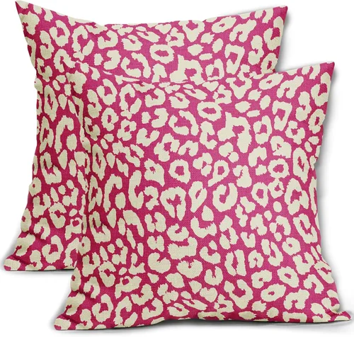 Vista 32 de Juego de 2 fundas de almohada con estampado de leopardo negro de 16 x 16 pulgadas, diseño de animal de guepardo, chinoiserie, fundas de almohada