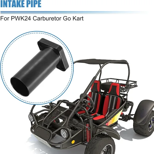 Vista 3 de uxcell Tubo de admisión múltiple de entrada para carburador PWK24, motor de mini bicicleta Go Kart, tubo de admisión universal de carreras, 1 juego