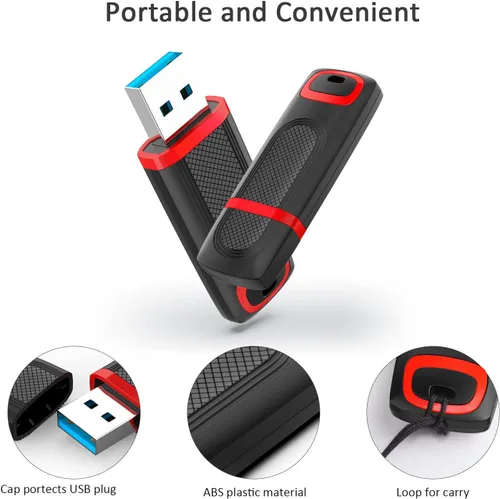Vista 4 de JUANWE Unidad flash USB de 16 GB USB 3.0 de alta velocidad de hasta 80 MB/S, memoria portátil con indicador LED para PC, portátil, datos