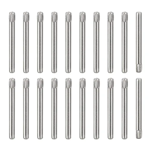 Vista 31 de uxcell Pasadores de acero inoxidable 304 de 0.05 x 0.236 pulgadas, 20 pines de cabeza moleteada con extremo biselado plano, clavijas de madera