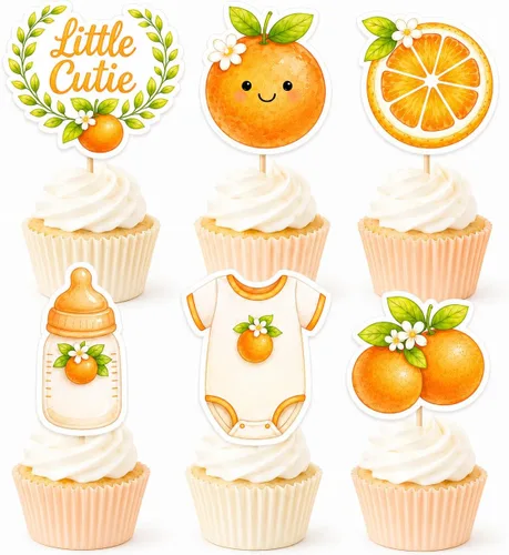 Vista 8 de ALISSAR 36 piezas de adornos para cupcakes de Apple Baby Shower