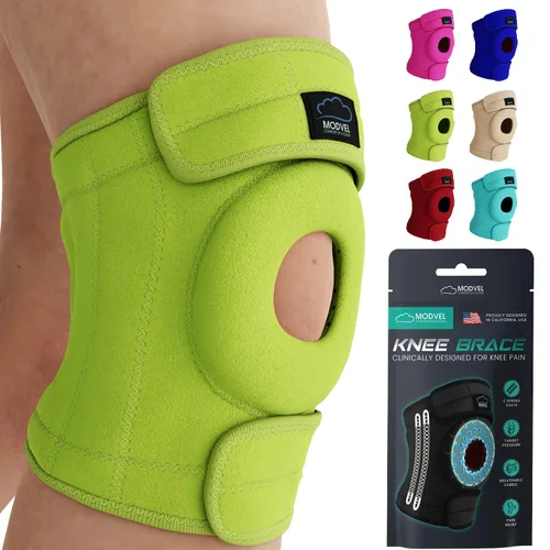 Vista 17 de Modvel ELITE - Rodillera para hombres y mujeres, almohadillas de gel para rótula y estabilizadores laterales para ACL, recuperación de desgarro