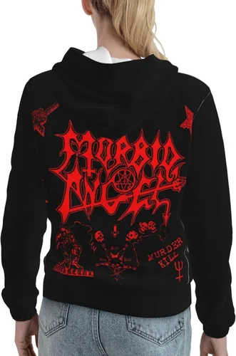 Vista 5 de NUTIEPETS Morbid Angel Hoodie Women Warm Fashion Soft Lightweight Long Sleeve Sweatshirt Drawstring Pocket Hoodies