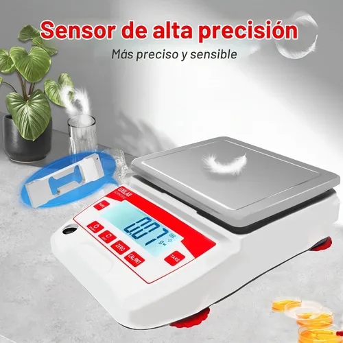 Vista 4 de Balanza de laboratorio 2200g x 0.01g Balanza analítica electrónica de alta precisión Balanza de laboratorio digital de 0.01g de precisión Balanza