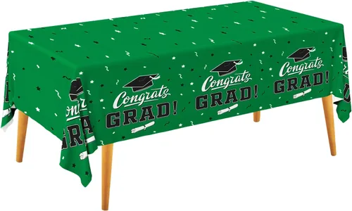 Vista 13 de Gatherfun Decoraciones de graduación, mantel de graduación Gongrats para suministros de fiesta de graduación, 3 manteles de clase de 2026, 54 x 108
