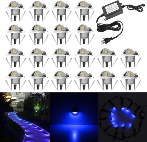 Vista 43 de Luz LED para escaleras, bajo voltaje, impermeable, IP65, para exteriores, 1-2/5 pulgadas, de madera empotrada, iluminación LED de terraza, patio