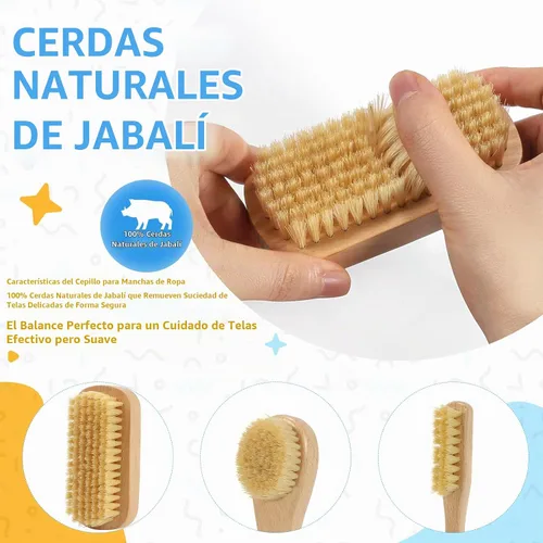 Vista 4 de DEBETOOL Cepillo de lavandería de 3 piezas para manchas en la ropa, cerdas