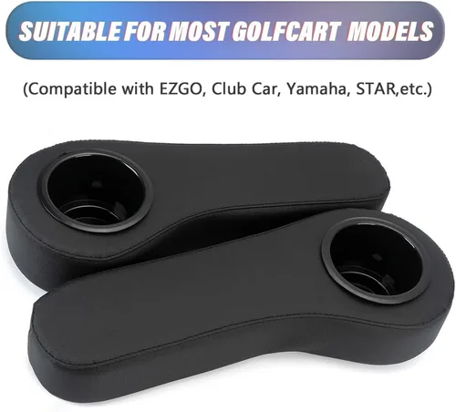 Vista 2 de PIT66 Kit de reposabrazos para asiento trasero de carrito de golf con portavasos, compatible con accesorios EZGO/Club Car/Yamaha/carrito de golf,
