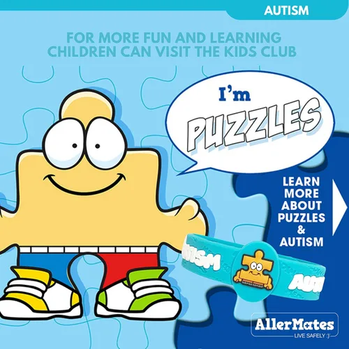 Vista 4 de Allermates Pulsera de alerta médica para niños con autismo