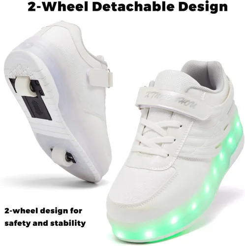 Vista 4 de Zapatillas de patinaje LED para niñas y niños con ruedas