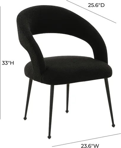 Vista 3 de Tov Furniture Silla de comedor Rocco Black Boucle