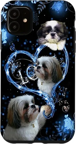 Vista 8 de Funda para PC iPhone 16 I Love Shih Tzu Dogs Flowers Heart Shih Tzu Metal