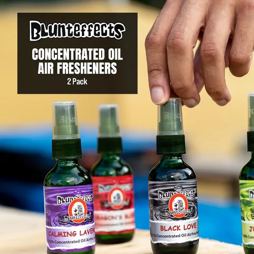 Vista 2 de Blunteffects Ambientador 100% concentrado – 1 onza a base de aceite para coche/hogar Spray – 2 botellas – (2 aromas surtidos)