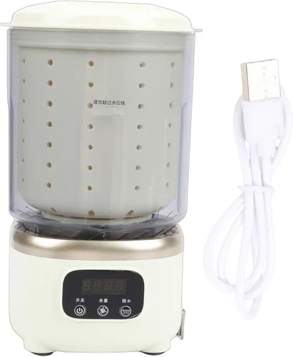 Vista 7 de Fockety Lavadora de ropa interior, 2L USB recargable portátil, mini lavadora automática de lavandería, pequeña lavadora para estar solo, dormitorio