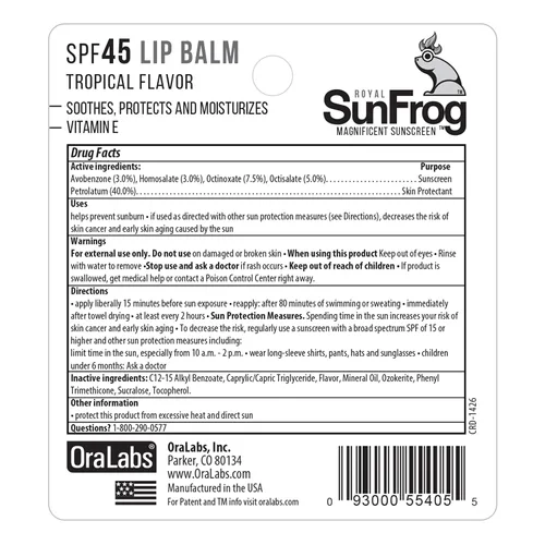 Vista 7 de Royal SunFrog Paquete de 2 bálsamos labiales tropicales con protección solar SPF 45 Protege, calma e hidrata con vitamina E y protector solar