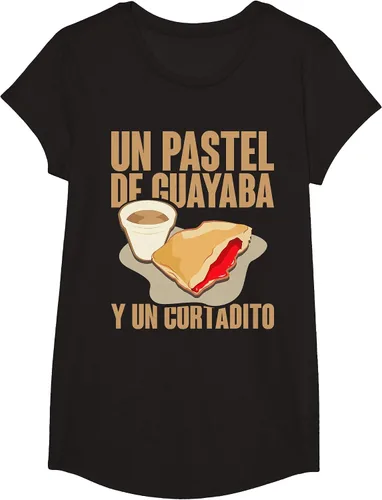 Vista 5 de Funny Cuban Coffee Guayaba Guava Breakfast T Shirt T-Shirt Asphalt Grey