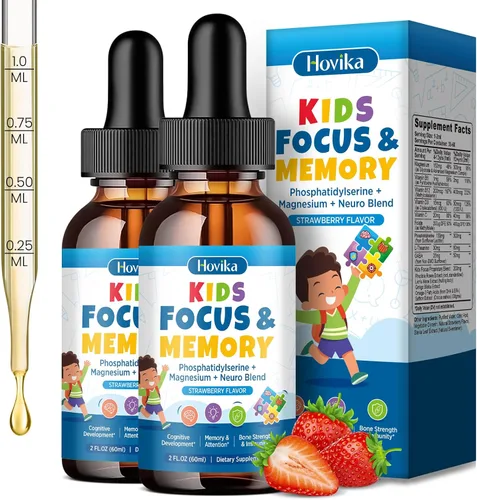 Vista 9 de Suplementos de concentración y atención para niños con fosfatidilserina, L-teanina, omega-3 y glicinato de magnesio, vitaminas cerebrales