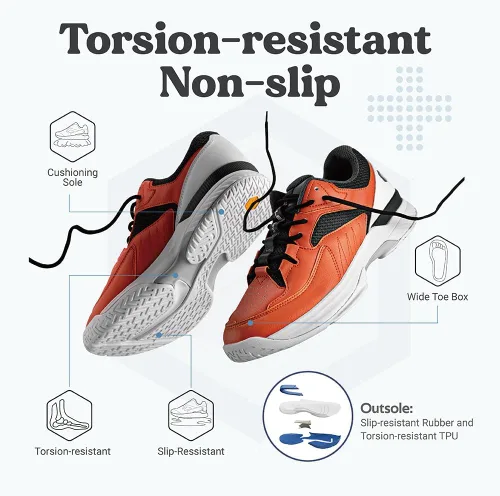 Vista 3 de FitVille Zapatos anchos de pickleball para hombre, zapatos de tenis con soporte de arco para fascitis plantar