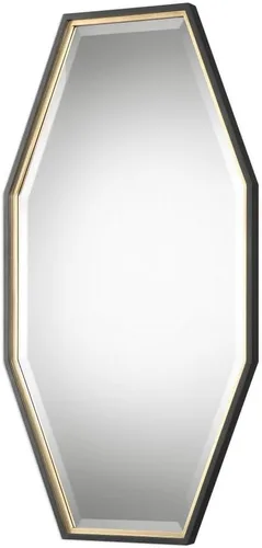 Vista 5 de Uttermost Savion Espejo de pared dorado y espresso de 24 x 46 pulgadas