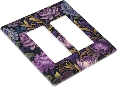 Vista 147 de Decorative Outlet Covers Blue Background White Cat Daisy Floral 2-Gang 1-Gang Wall Plate Single Toggle/Rocker Farmhouse Style Light Switch Covers