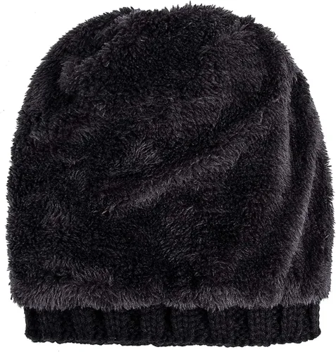 Vista 4 de PAGE ONE Womens Winter Thick Cable Knit Beanie Faux Fur Pom Hat Fleece Lined Skull Cap