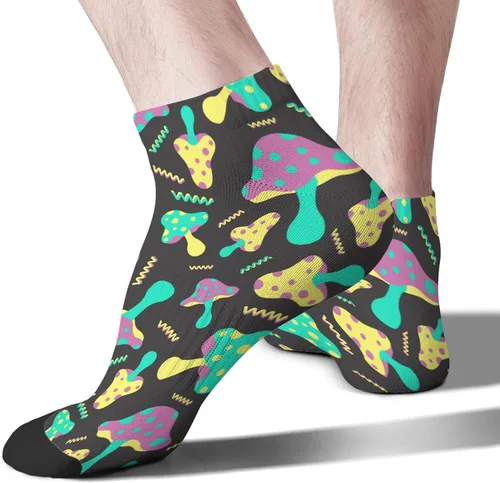 Vista 2 de devor Cotton Socks Liner for Men's Sock Short Socks Trendy Mushrooms Funny Mushrooms Magic Mushrooms Plant Forest Socks